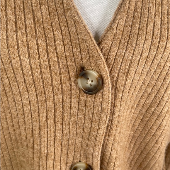 Madewell Cameron Button Front Ribbed Cardigan Sweater Wool Alpaca Blend Sz S - Picture 3 of 8